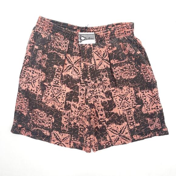 VINTAGE 80s SOUTH BREEZE Shorts PullOn Colorful Pattern Geometric Rad 90s Y2K